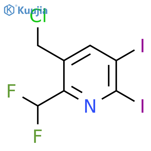 5-(Chloromethyl)-6-(difluoromethyl)-2,3-diiodopyridine structure