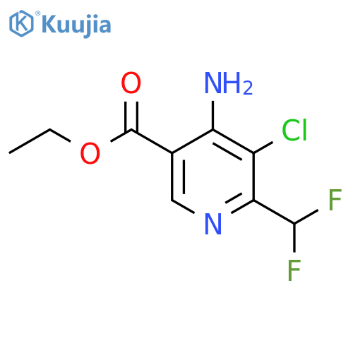 Ethyl 4-amino-3-chloro-2-(difluoromethyl)pyridine-5-carboxylate structure