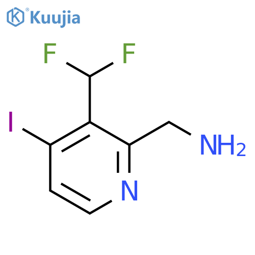 2-(Aminomethyl)-3-(difluoromethyl)-4-iodopyridine structure