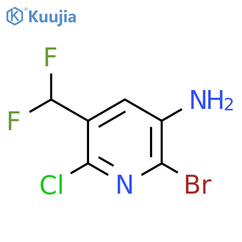 3-Amino-2-bromo-6-chloro-5-(difluoromethyl)pyridine structure