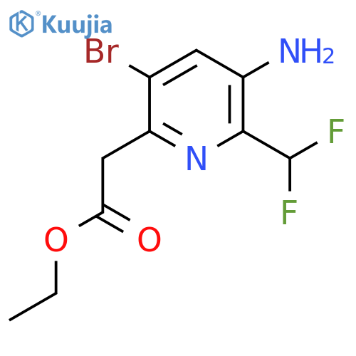 Ethyl 3-amino-5-bromo-2-(difluoromethyl)pyridine-6-acetate structure