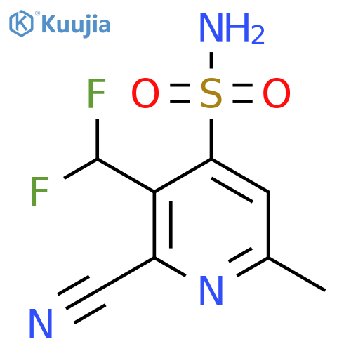 2-Cyano-3-(difluoromethyl)-6-methylpyridine-4-sulfonamide structure