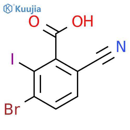 3-Bromo-6-cyano-2-iodobenzoic acid structure