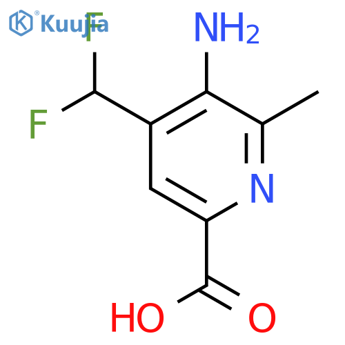 3-Amino-4-(difluoromethyl)-2-methylpyridine-6-carboxylic acid structure