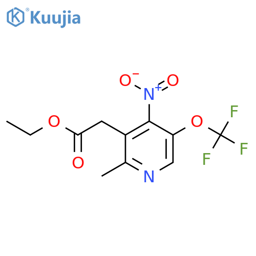 Ethyl 2-methyl-4-nitro-5-(trifluoromethoxy)pyridine-3-acetate structure