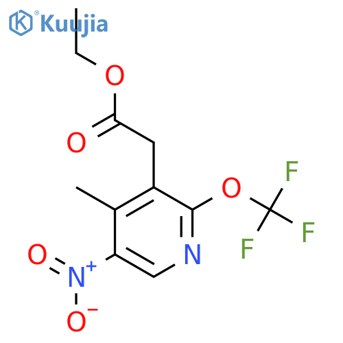 Ethyl 4-methyl-5-nitro-2-(trifluoromethoxy)pyridine-3-acetate structure