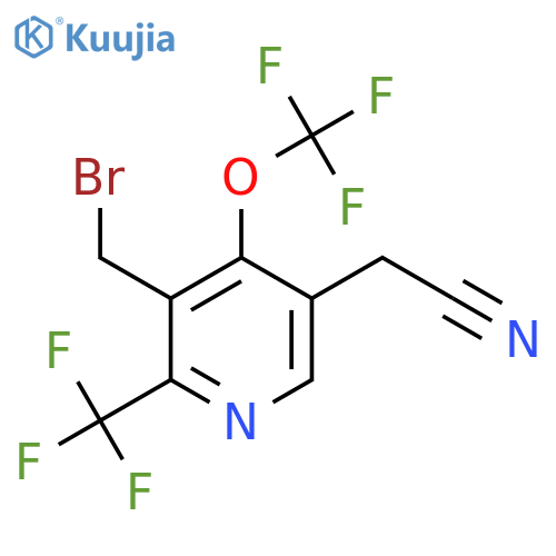 3-(Bromomethyl)-4-(trifluoromethoxy)-2-(trifluoromethyl)pyridine-5-acetonitrile structure