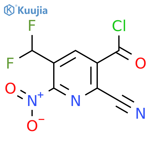 2-Cyano-5-(difluoromethyl)-6-nitropyridine-3-carbonyl chloride structure