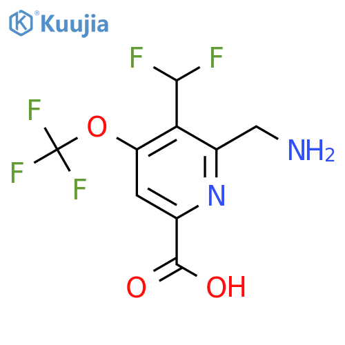 2-(Aminomethyl)-3-(difluoromethyl)-4-(trifluoromethoxy)pyridine-6-carboxylic acid structure