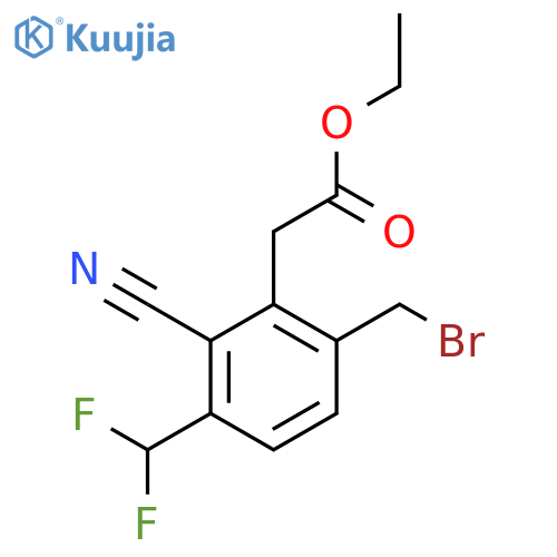 Ethyl 6-bromomethyl-2-cyano-3-(difluoromethyl)phenylacetate structure
