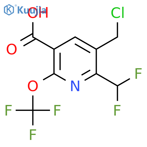 3-(Chloromethyl)-2-(difluoromethyl)-6-(trifluoromethoxy)pyridine-5-carboxylic acid structure