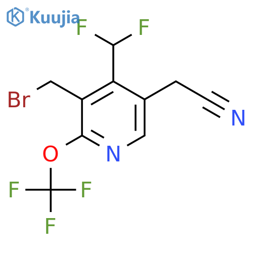 3-(Bromomethyl)-4-(difluoromethyl)-2-(trifluoromethoxy)pyridine-5-acetonitrile structure