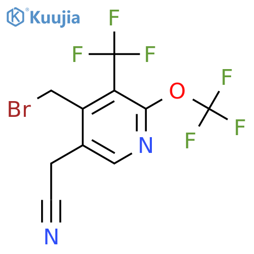 4-(Bromomethyl)-2-(trifluoromethoxy)-3-(trifluoromethyl)pyridine-5-acetonitrile structure