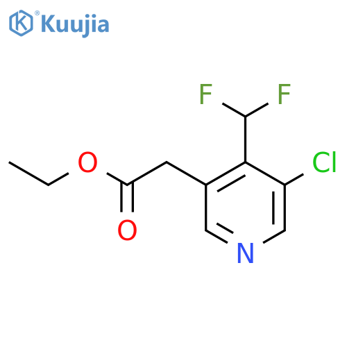 Ethyl 3-chloro-4-(difluoromethyl)pyridine-5-acetate structure