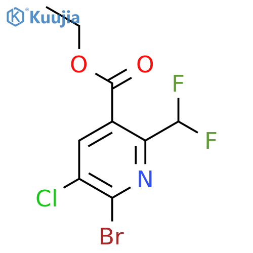 Ethyl 2-bromo-3-chloro-6-(difluoromethyl)pyridine-5-carboxylate structure