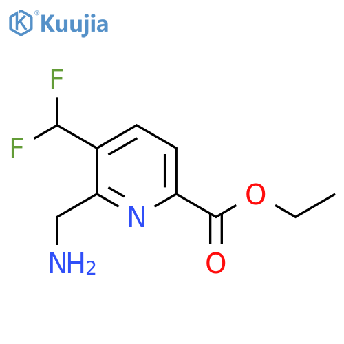 Ethyl 2-(aminomethyl)-3-(difluoromethyl)pyridine-6-carboxylate structure