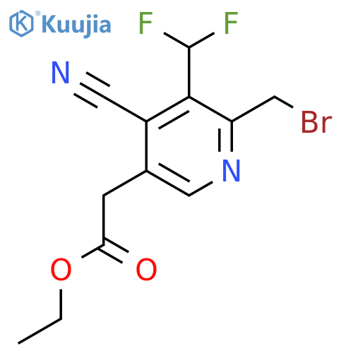 Ethyl 2-(bromomethyl)-4-cyano-3-(difluoromethyl)pyridine-5-acetate structure