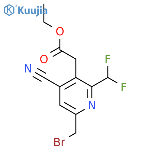 Ethyl 6-(bromomethyl)-4-cyano-2-(difluoromethyl)pyridine-3-acetate structure