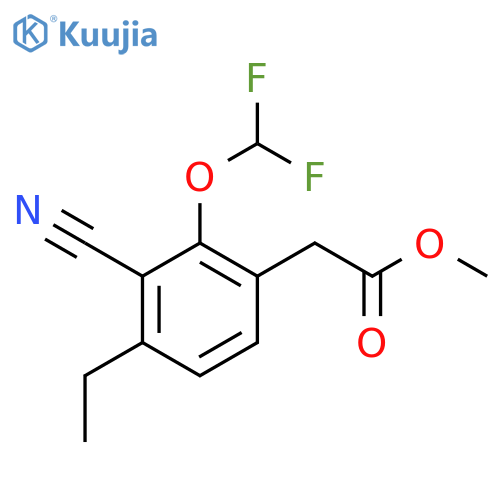 Methyl 3-cyano-2-difluoromethoxy-4-ethylphenylacetate structure