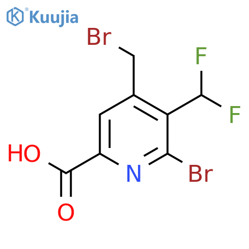 2-Bromo-4-(bromomethyl)-3-(difluoromethyl)pyridine-6-carboxylic acid structure