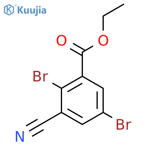 Ethyl 3-cyano-2,5-dibromobenzoate structure