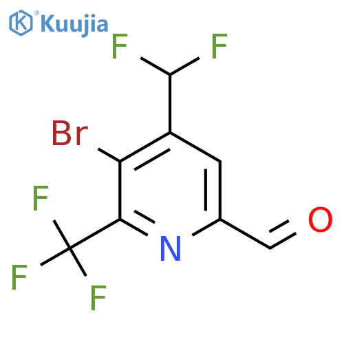 3-Bromo-4-(difluoromethyl)-2-(trifluoromethyl)pyridine-6-carboxaldehyde structure