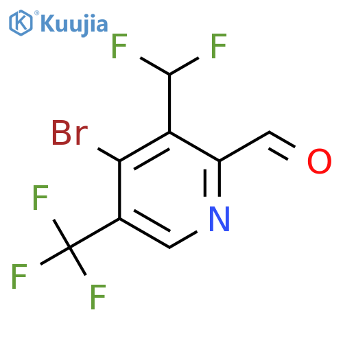 4-Bromo-3-(difluoromethyl)-5-(trifluoromethyl)pyridine-2-carboxaldehyde structure