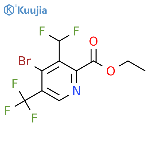 Ethyl 4-bromo-3-(difluoromethyl)-5-(trifluoromethyl)pyridine-2-carboxylate structure
