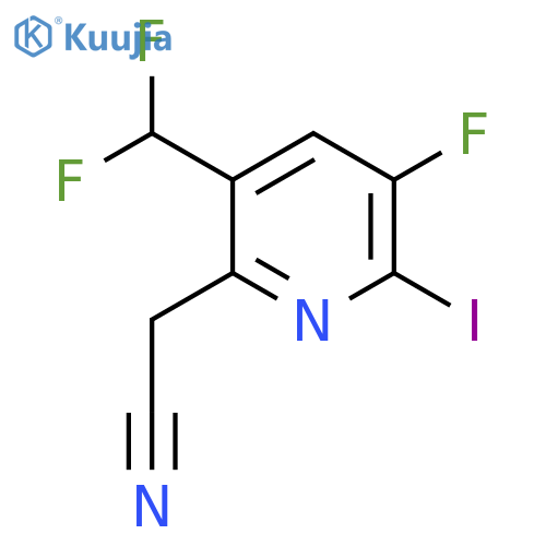 3-(Difluoromethyl)-5-fluoro-6-iodopyridine-2-acetonitrile structure