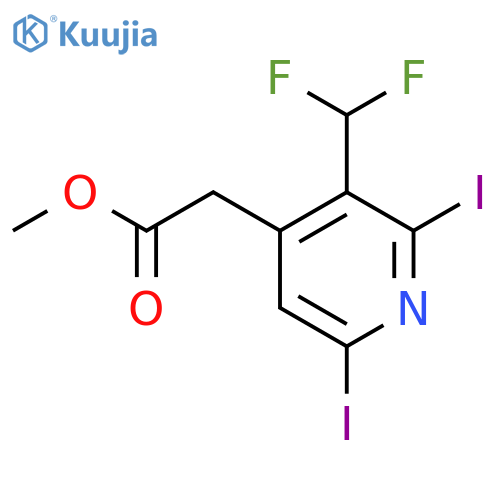 Methyl 3-(difluoromethyl)-2,6-diiodopyridine-4-acetate structure