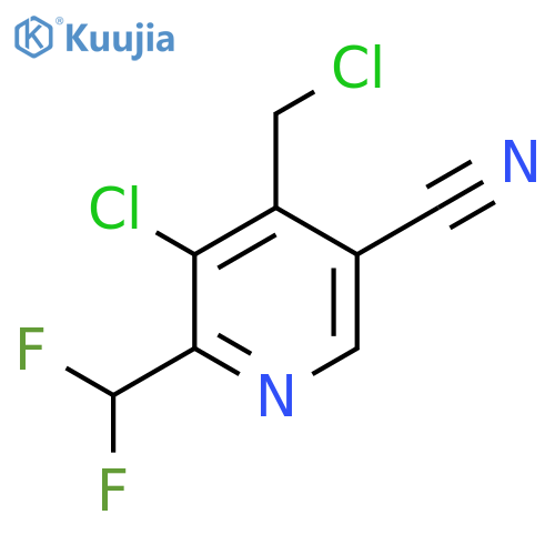 3-Chloro-4-(chloromethyl)-5-cyano-2-(difluoromethyl)pyridine structure