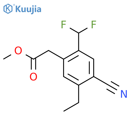 Methyl 4-cyano-2-difluoromethyl-5-ethylphenylacetate structure
