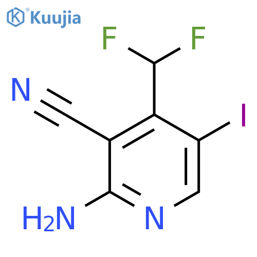 2-Amino-3-cyano-4-(difluoromethyl)-5-iodopyridine structure