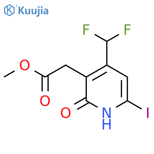 Methyl 4-(difluoromethyl)-2-hydroxy-6-iodopyridine-3-acetate structure