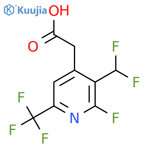 3-(Difluoromethyl)-2-fluoro-6-(trifluoromethyl)pyridine-4-acetic acid structure