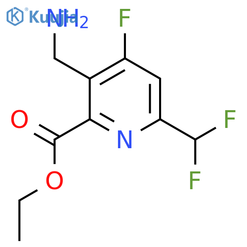 Ethyl 3-(aminomethyl)-6-(difluoromethyl)-4-fluoropyridine-2-carboxylate structure
