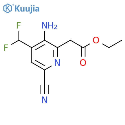 Ethyl 3-amino-6-cyano-4-(difluoromethyl)pyridine-2-acetate structure