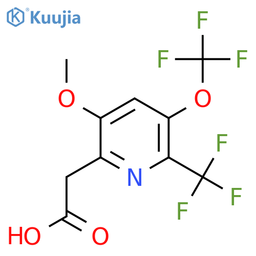 3-Methoxy-5-(trifluoromethoxy)-6-(trifluoromethyl)pyridine-2-acetic acid structure