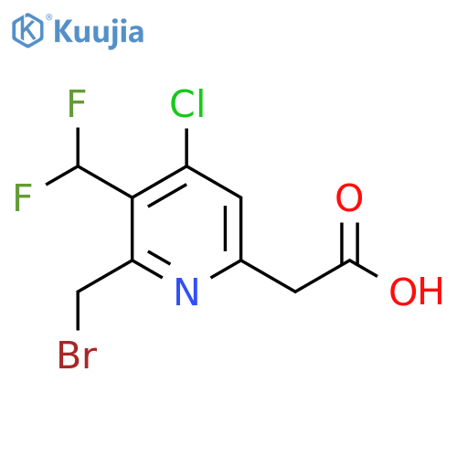 2-(Bromomethyl)-4-chloro-3-(difluoromethyl)pyridine-6-acetic acid structure