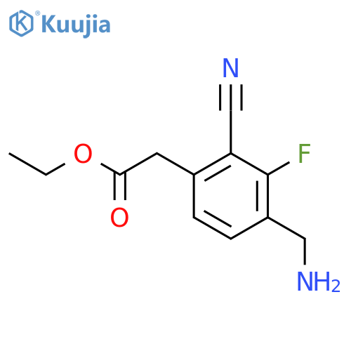 Ethyl 4-aminomethyl-2-cyano-3-fluorophenylacetate structure