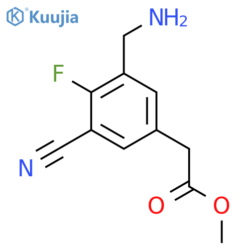 Methyl 3-aminomethyl-5-cyano-4-fluorophenylacetate structure