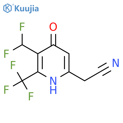 3-(Difluoromethyl)-4-hydroxy-2-(trifluoromethyl)pyridine-6-acetonitrile structure