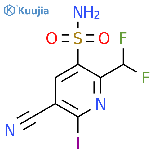 3-Cyano-6-(difluoromethyl)-2-iodopyridine-5-sulfonamide structure