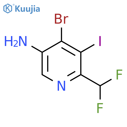 5-Amino-4-bromo-2-(difluoromethyl)-3-iodopyridine structure