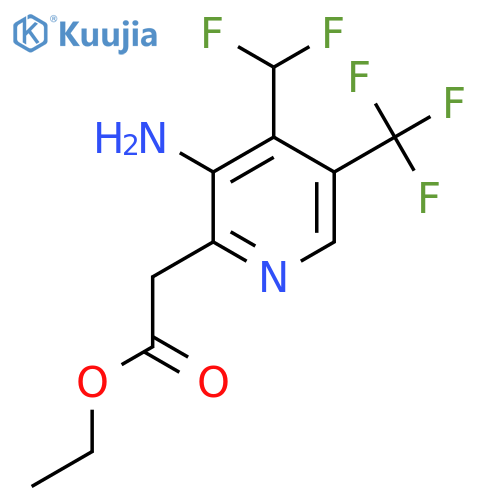 Ethyl 3-amino-4-(difluoromethyl)-5-(trifluoromethyl)pyridine-2-acetate structure