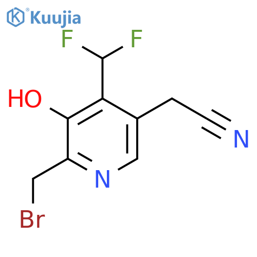2-(Bromomethyl)-4-(difluoromethyl)-3-hydroxypyridine-5-acetonitrile structure
