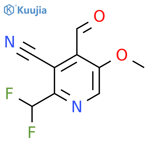 3-Cyano-2-(difluoromethyl)-5-methoxypyridine-4-carboxaldehyde structure
