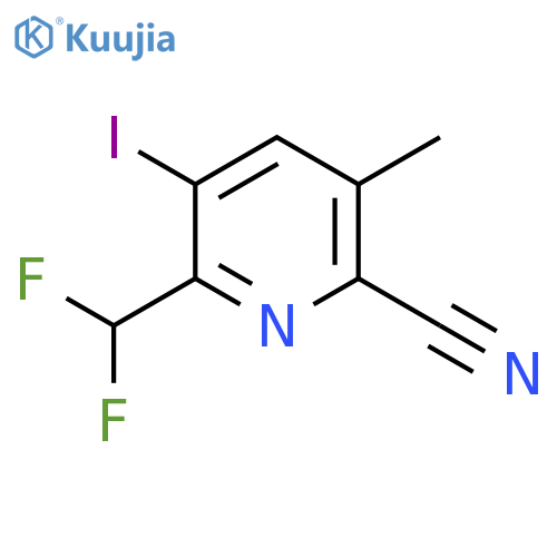 2-Cyano-6-(difluoromethyl)-5-iodo-3-methylpyridine structure