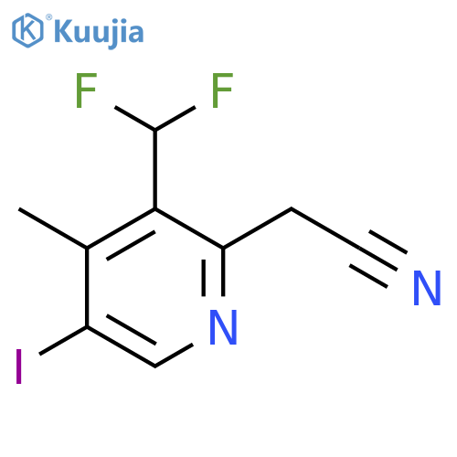 3-(Difluoromethyl)-5-iodo-4-methylpyridine-2-acetonitrile structure
