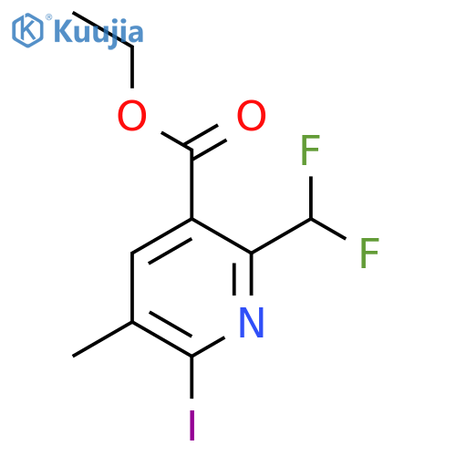 Ethyl 2-(difluoromethyl)-6-iodo-5-methylpyridine-3-carboxylate structure